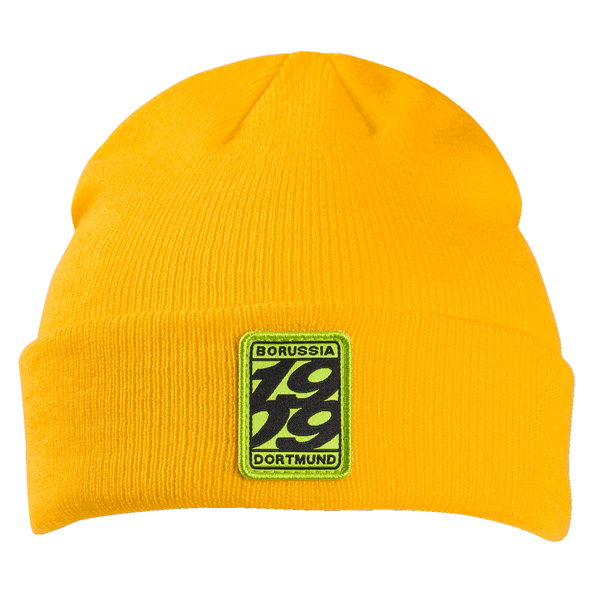 Berretto BVB Urban giallo con logo ricamato del Borussia Dortmund e l'anno 1909, ideale per le giornate fredde e come articolo per i tifosi.