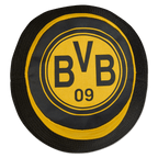 Gorro de pescador negro y amarillo del Borussia Dortmund con el destacado logotipo BVB09, ideal para los aficionados.