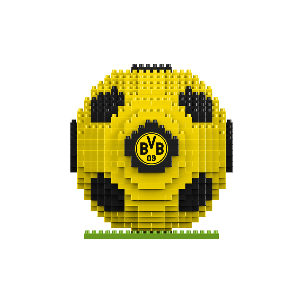 Black-and-yellow BVB soccer model kit with the BVB logo, perfect as a fan item or collector's item for Borussia Dortmund fans.
