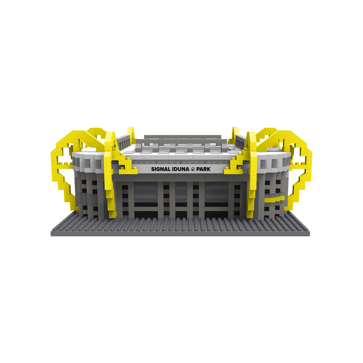 Maqueta en miniatura del SIGNAL IDUNA PARK del BVB en colores negro y amarillo, ideal para los aficionados del Borussia Dortmund.