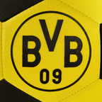 Balón de fútbol del BVB de neopreno en colores negro y amarillo, con un gran logotipo del BVB y el número 09 como detalle destacado.