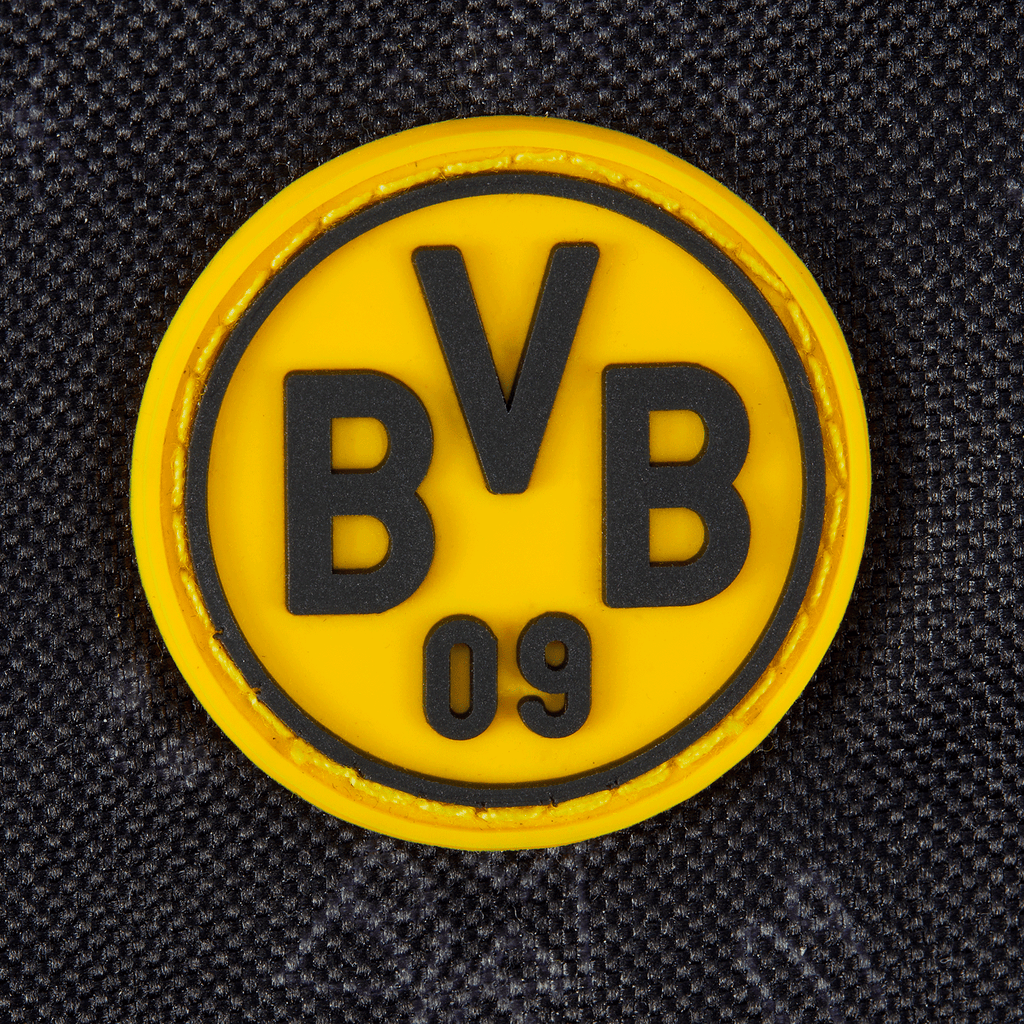 Porte-monnaie noir du BVB à porter en bandoulière pour enfants, orné d'un logo BVB jaune bien visible et de l'inscription « BVB 09 ».