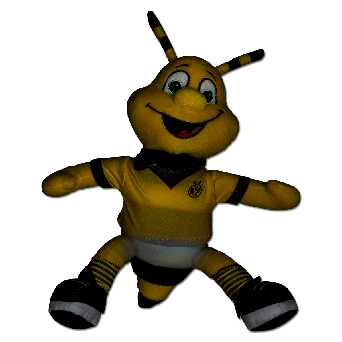 BVB-Nachtlicht EMMA, das Maskottchen des BVB, im traditionellen schwarzgelben Trikot, ideal als Kinderzimmer-Dekoration oder Fanartikel.