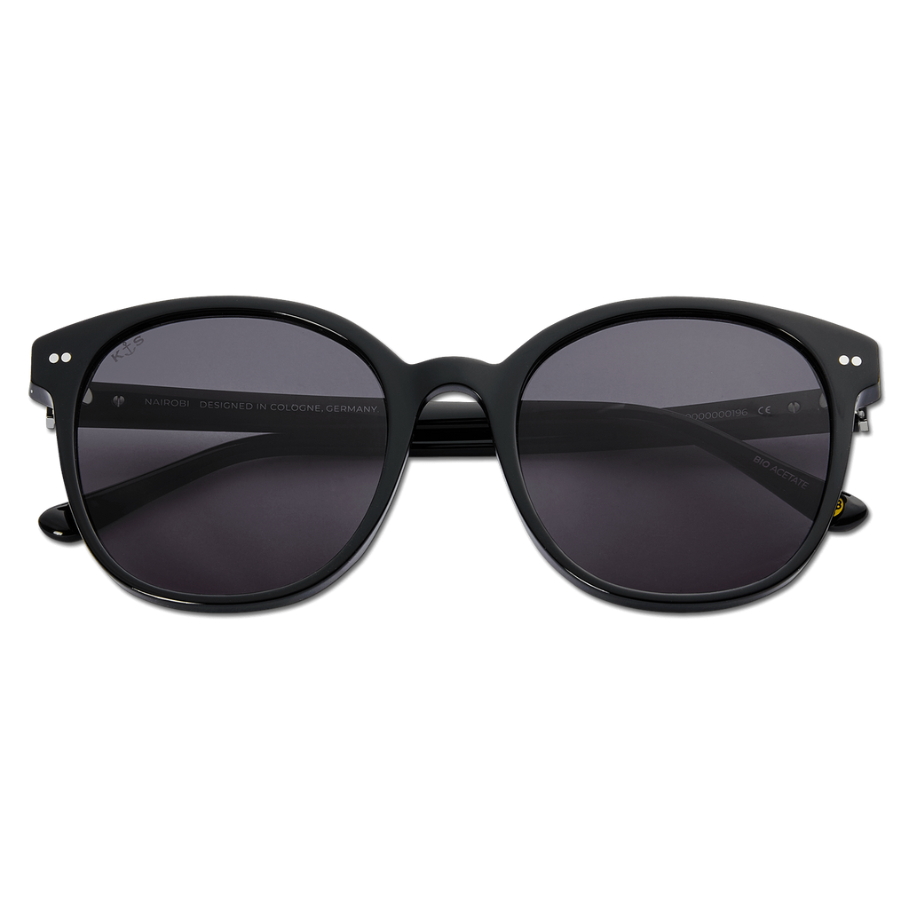 Gafas de sol Kapten & Son «Nairobi All Black», de color negro, con montura redonda y cristales oscuros, minimalistas y elegantes.