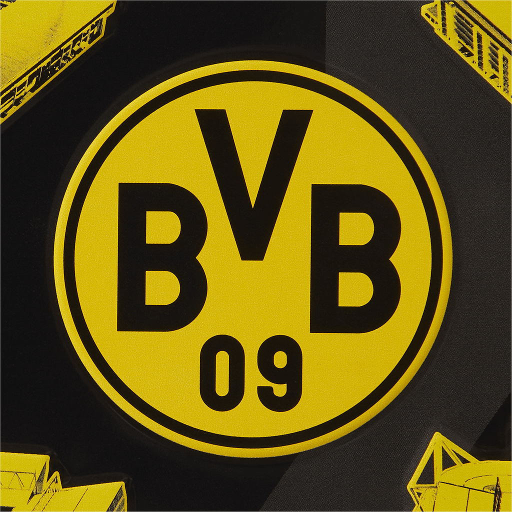 Artículos para aficionados del BVB: placa metálica de alta calidad con el logotipo del BVB en negro y amarillo e imágenes del estadio. Perfecta para los aficionados del Borussia Dortmund.