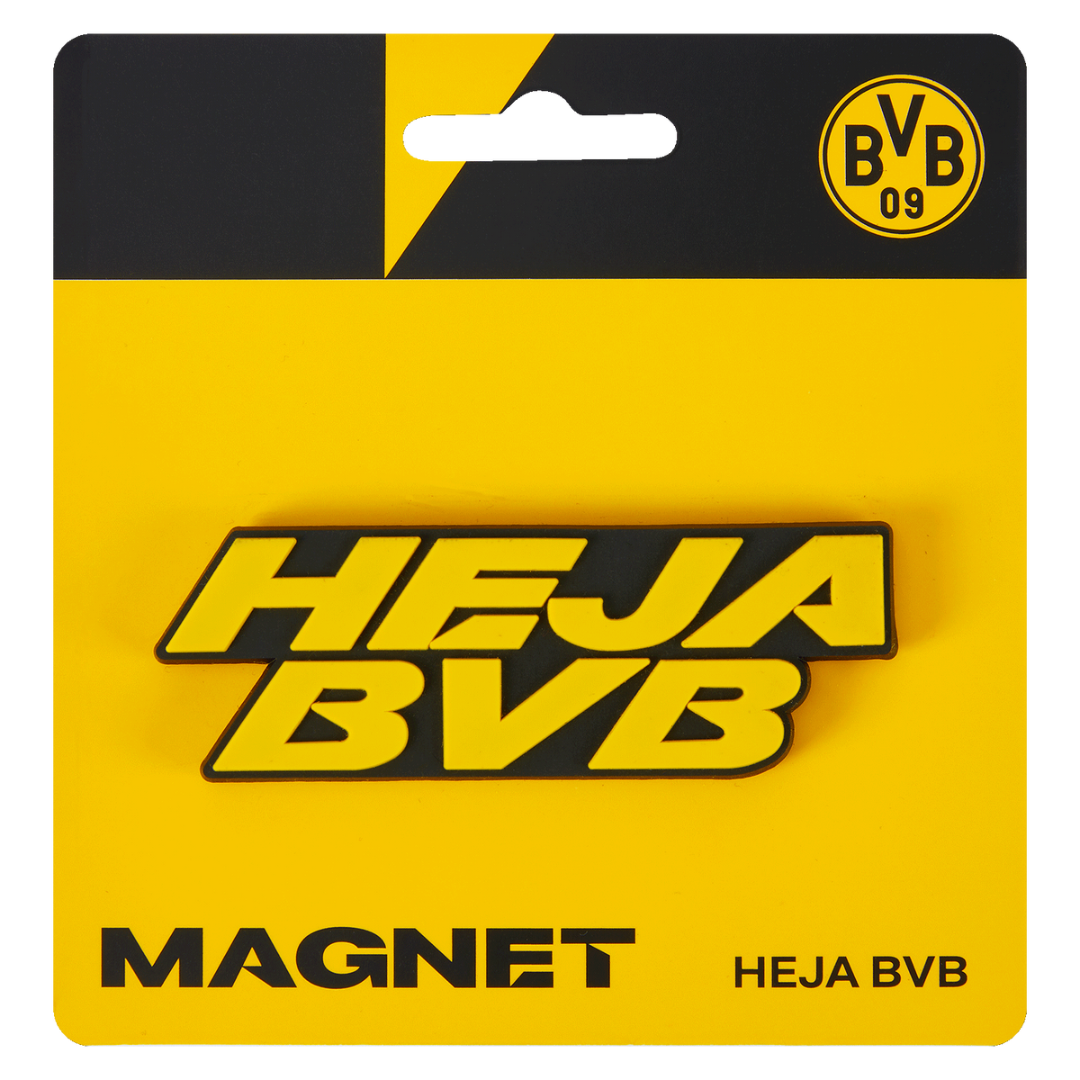 这款印有“Heja BVB”字样的黑黄双色多特蒙德磁铁，是多特蒙德球迷的完美周边。