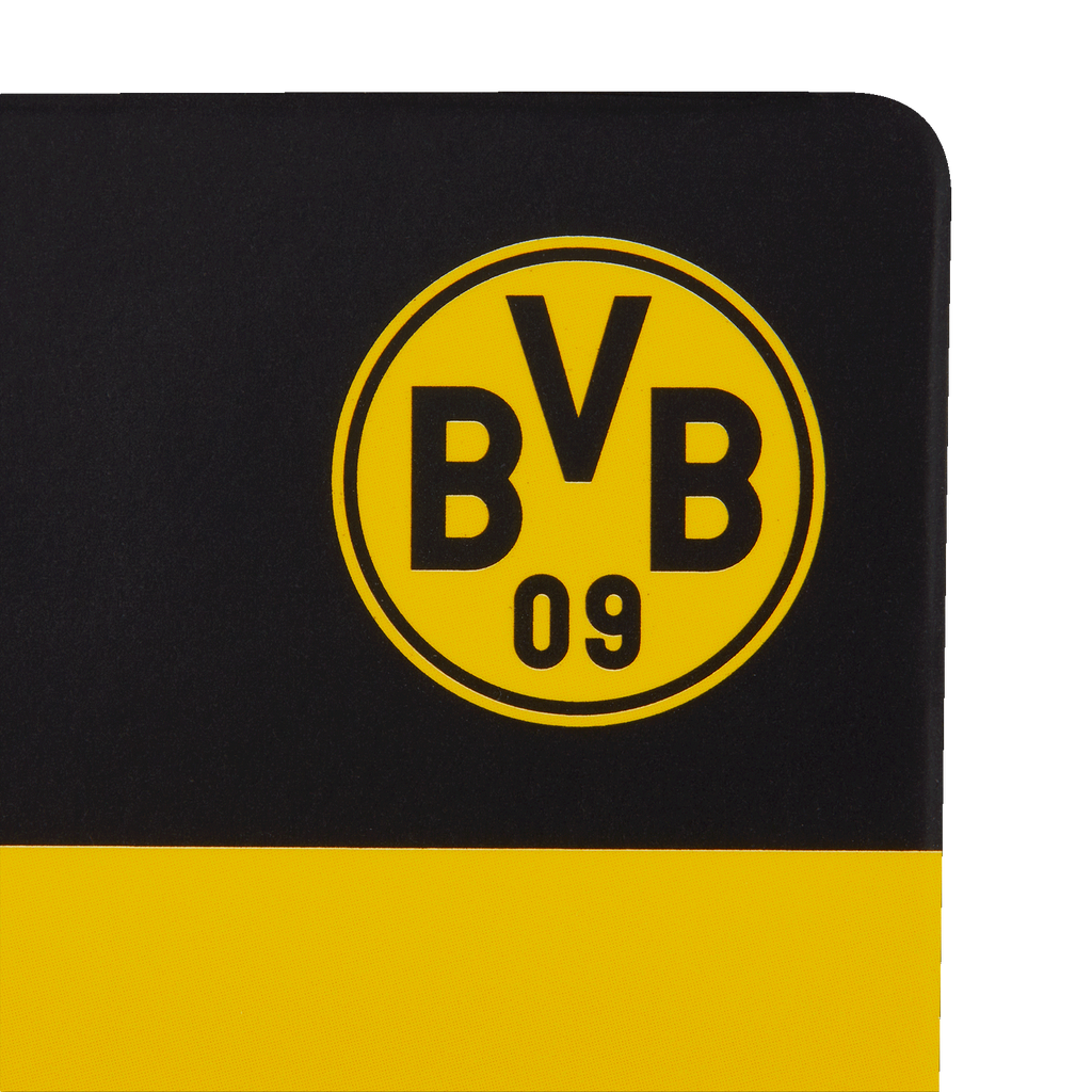 Una calamita rettangolare del BVB nei colori nero e giallo, con il logo del BVB e l'anno 1909, ideale come gadget per i tifosi.