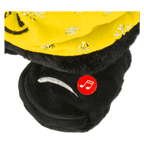 Cappellino del BVB a strisce nere e gialle con motivo a fiocchi di neve, funzione musicale integrata e funzione di ballo, ideale come gadget per i tifosi e come regalo.