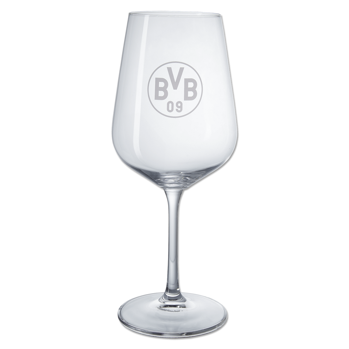 Elegantes BVB Weinglas im 2er-Set mit aufgedrucktem BVB-09-Logo, ideal für Borussia Dortmund Fans und stilvolle Anlässe.