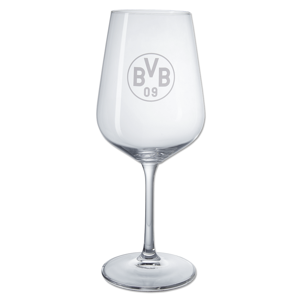Elegant BVB wine glass set of 2 featuring the BVB-09 logo, ideal for Borussia Dortmund fans and stylish occasions.