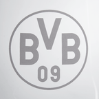 Transparentes BVB Weinglas im 2er-Set, verziert mit dem ikonischen BVB 09 Logo, perfekt für Fans von Borussia Dortmund.
