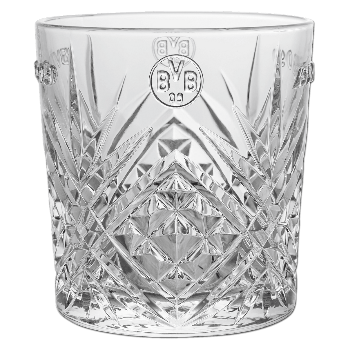 2er-Set BVB-Trinkgläser mit edlem Kristalldesign und eingraviertem Borussia Dortmund Logo, ideal für Fans und Sammlerstücke.