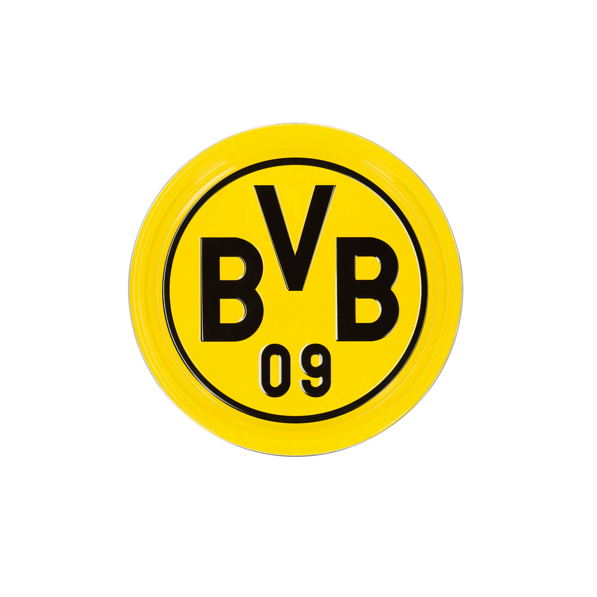 The iconic round BVB logo in black and yellow, featuring black lettering that reads "BVB 09" on a yellow background—perfect for BVB fans.