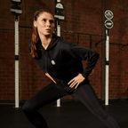 Sweat à capuche noir BVB x PUMA Gym Zip pour femme, avec fermeture éclair et capuche, idéal pour le sport et les loisirs.