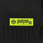Black BVB scarf with a yellow Borussia Dortmund emblem and the year 1909—perfect as a fan item.