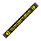 Black BVB scarf with yellow lettering that reads “Together Against Anti-Semitism” and the BVB logo at each end. A fan item that shows solidarity and support for the team.