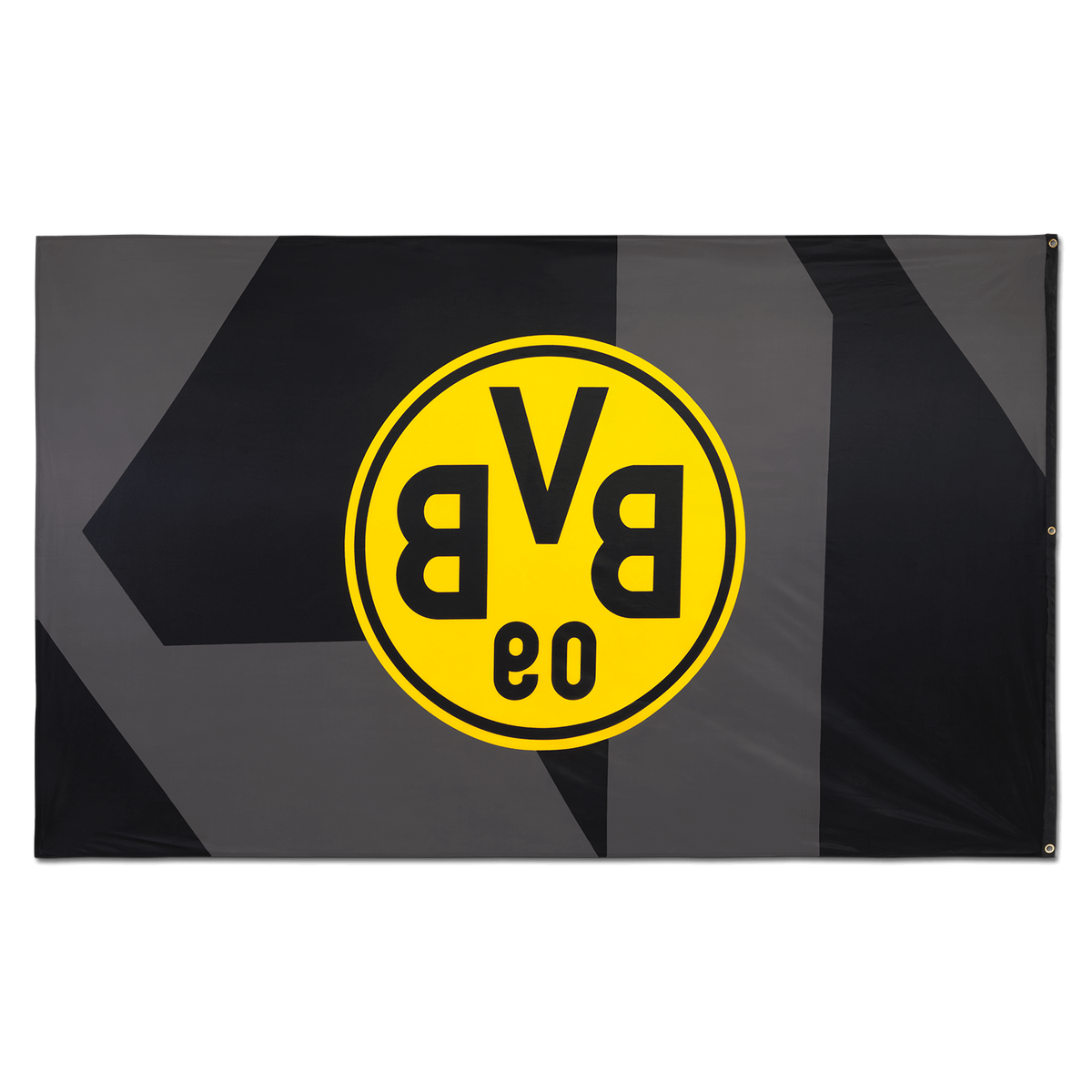 Bandera del BVB en negro y amarillo con el logotipo grande del BVB, de 250 x 150 cm, ideal para los aficionados del Borussia Dortmund.