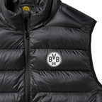 Gilet imbottito nero del BVB con logo BVB 09 ben visibile sul davanti, ideale per i tifosi.