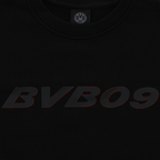 Black sweater from the BVB Heat collection with a large BVB09 logo on the front, perfect for Borussia Dortmund fans.