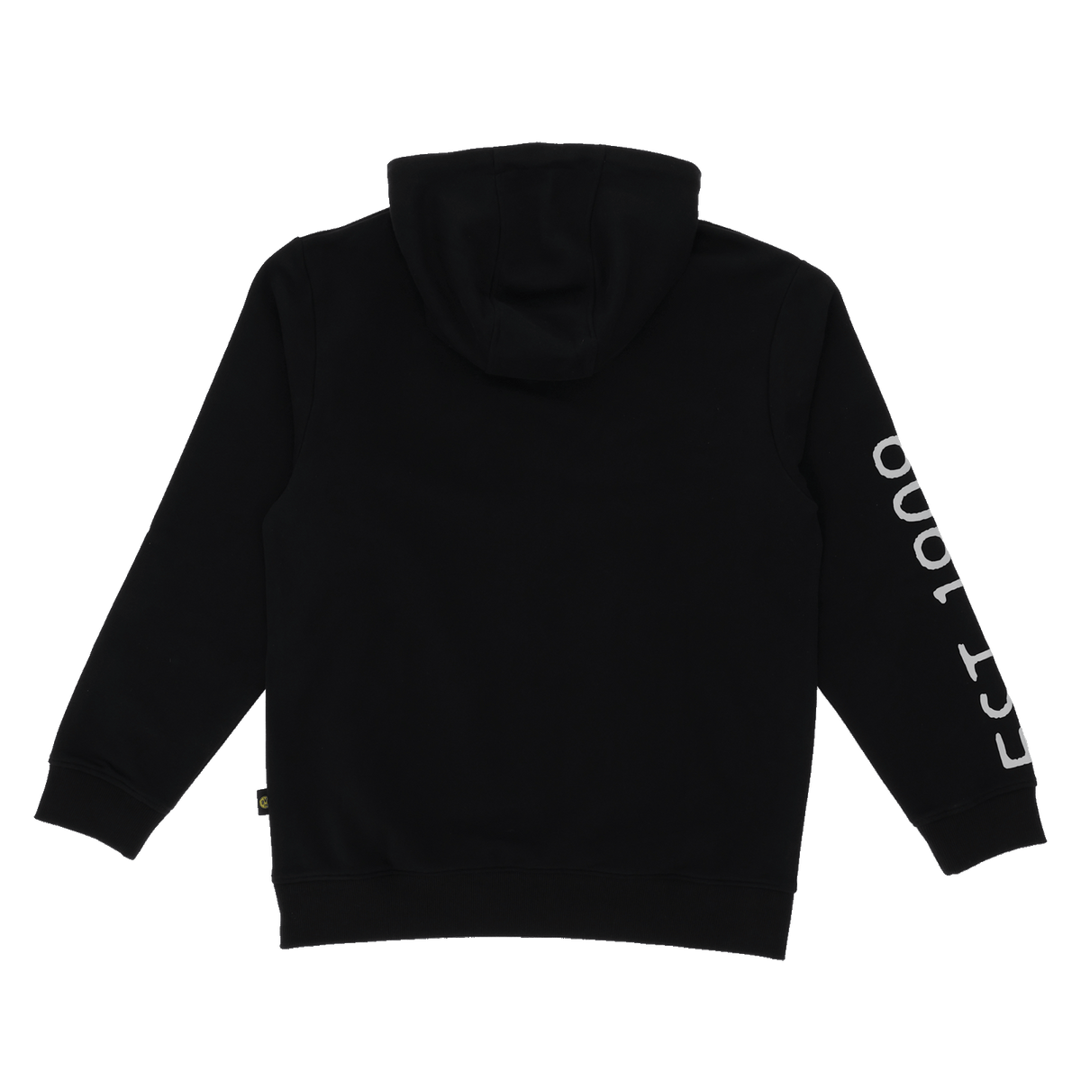 Schwarze BVB Explorer Sweatjacke aus Baumwollmischung mit Kapuze und dem Schriftzug 'Est 1909' auf dem Ärmel. Ideale Bekleidung für Fans von Borussia Dortmund.