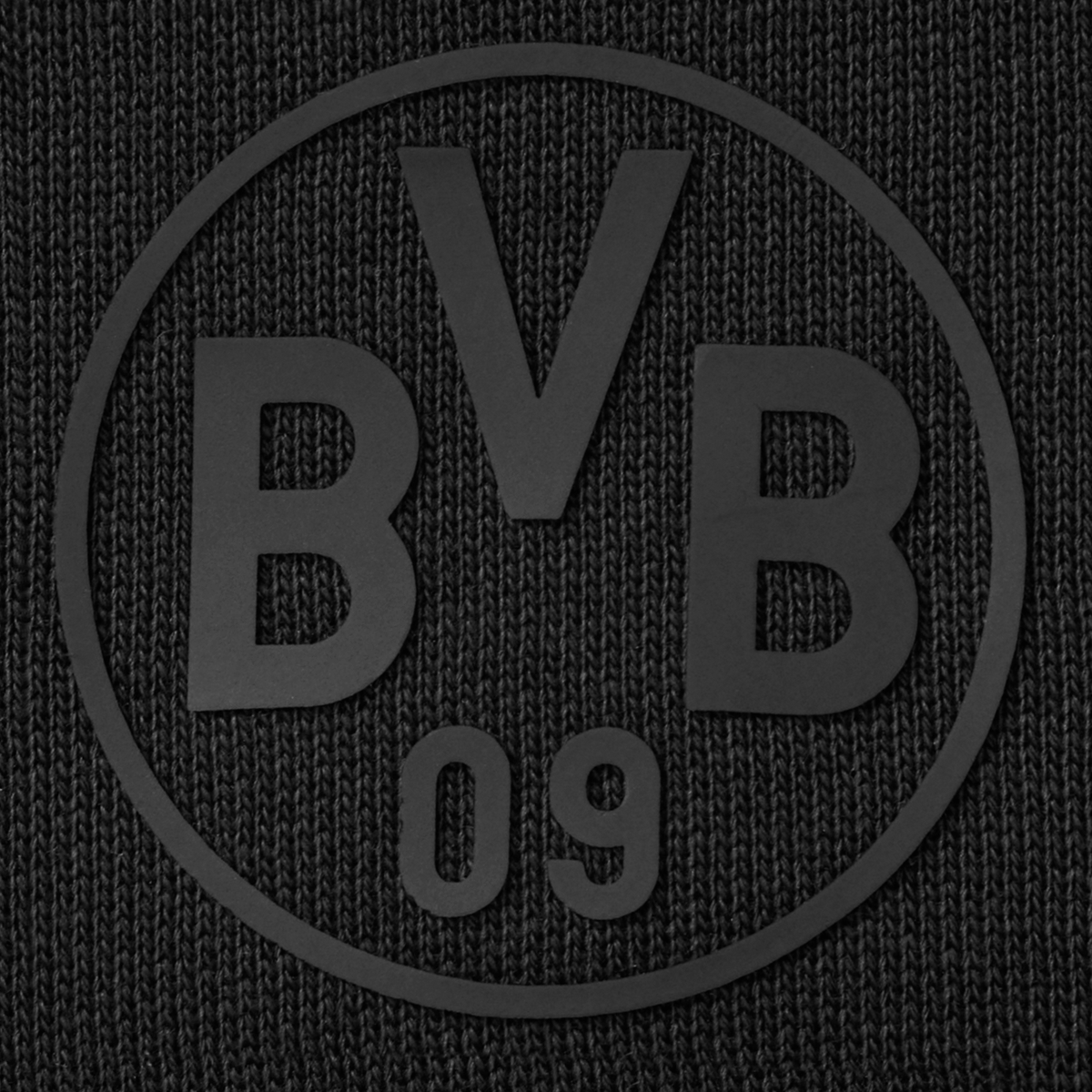 Logo nero del BVB su tessuto a maglia, parte integrante del design della felpa a collo tondo BVB Underground.