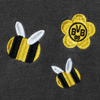 Black BVB knit sweater for babies and toddlers with a yellow BVB logo and cute bee embroidery.