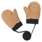 Fäustlinge für Kleinkinder in beige mit schwarzen Bündchen, offiziellem BVB-Design, warm und bequem, perfekt für Winterausflüge.