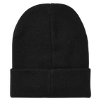 Gorro negro tipo «beanie» con un diseño minimalista y el logotipo del BVB, ideal como elegante complemento para los aficionados.
