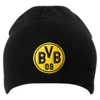Reversible black BVB beanie with an eye-catching embroidered BVB logo in black and yellow. A stylish and practical accessory for Borussia Dortmund fans.