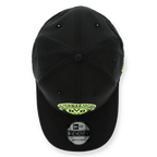 Black Borussia Dortmund cap in the 9SEVENTY design by New Era, featuring neon-colored BVB lettering and emblem; adjustable.