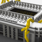 Maquette à assembler du SIGNAL IDUNA PARK aux couleurs noir et jaune, idéale pour les supporters du Borussia Dortmund et les passionnés de football.