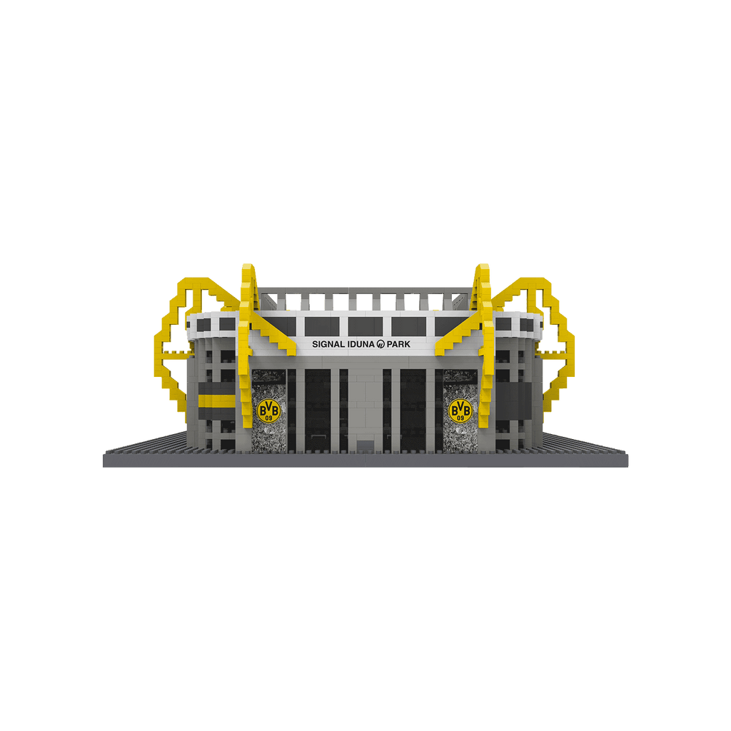 Le kit de construction du SIGNAL IDUNA PARK du BVB, aux couleurs noir et jaune, reproduit fidèlement dans les moindres détails et idéal pour les supporters du Borussia Dortmund.