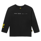 Schwarzes, oversized BVB-Longsleeve für Kinder mit gelben Details und Heja BVB-Print, ideal für kleine Borussia Dortmund Fans.