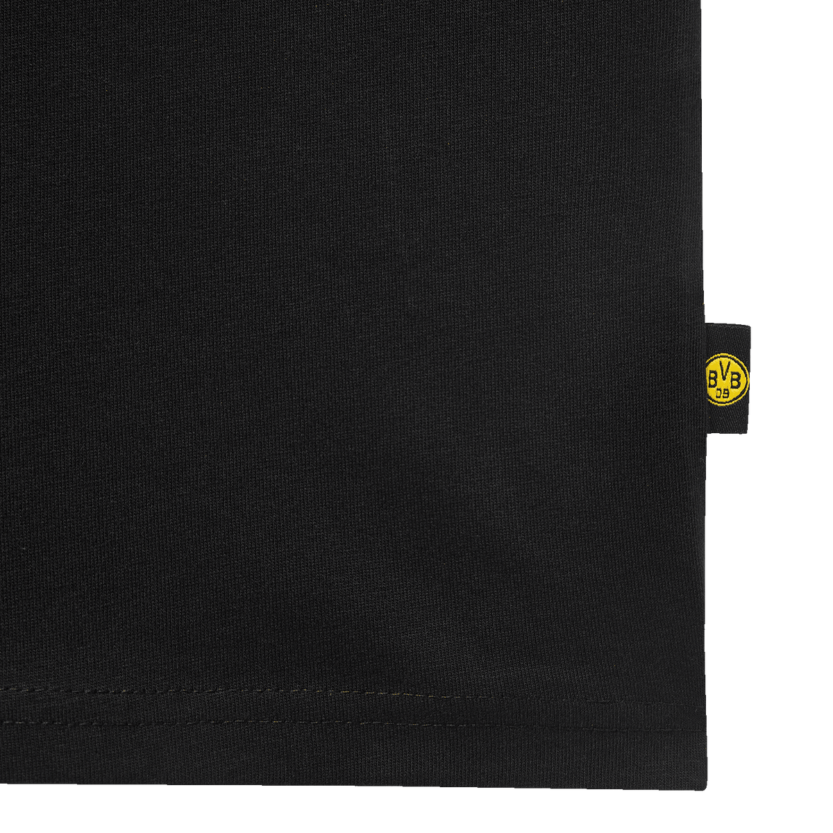 Schwarzes oversized BVB-T-Shirt für Kinder mit gelbem BVB-Logo, ideal als Fanartikel für Borussia Dortmund Fans.