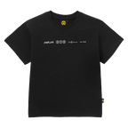 Schwarzes Kinder-T-Shirt in oversized Passform mit BVB-Logo, Heja BVB-Schriftzug und est. 1909-Aufschrift, ideal für Fans von Borussia Dortmund.