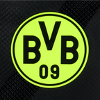 Bolsa de deporte del BVB en negro y amarillo con el logotipo del BVB 09 en colores neón, ideal para los aficionados del Borussia Dortmund.