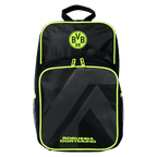 Schwarzgelber BVB-Rucksack mit Borussia Dortmund Logo, neonfarbenen Akzenten und modernem Design, ideal für Fans.