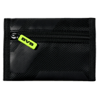 Portafoglio nero del BVB con cerniera dai colori fluo e design moderno, ideale per i tifosi.