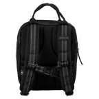 Schwarzer BVB x Kapten & Son Bergen Kids Rucksack in der Rückansicht mit gut gepolsterten Trägern und hochwertigem Design.