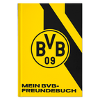 Un album de souvenirs du Borussia Dortmund aux couleurs du club, le noir et le jaune, avec le logo du BVB sur la couverture, idéal pour les supporters et les enfants.