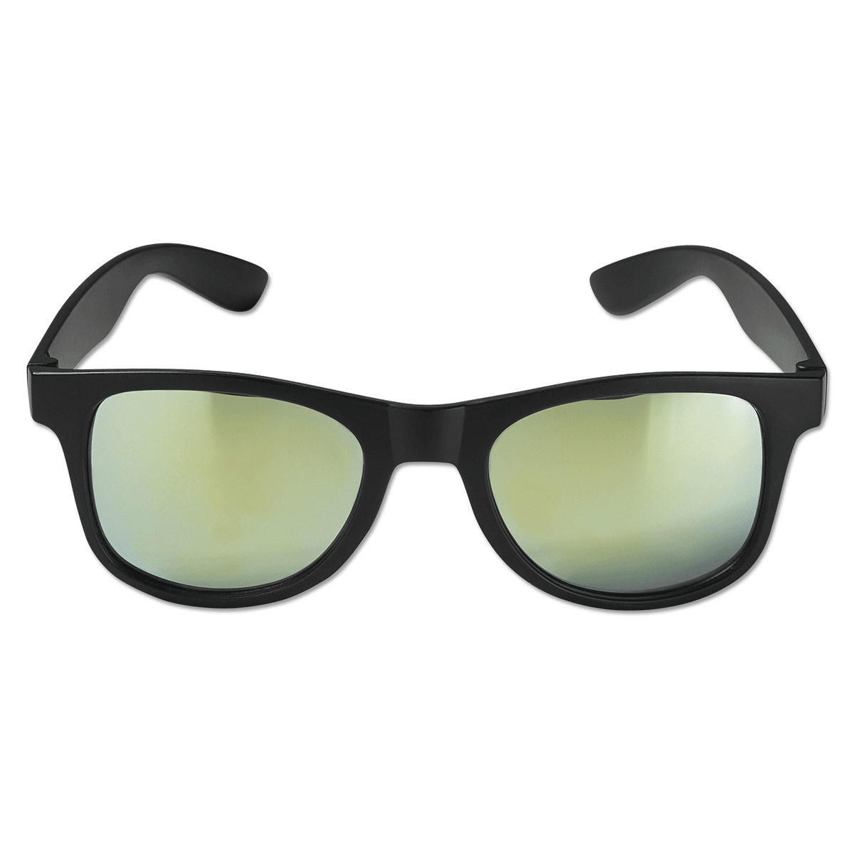 Elegantes gafas para aficionados del BVB en color negro con cristales tintados y efecto espejo, el complemento ideal para los seguidores del Borussia Dortmund.