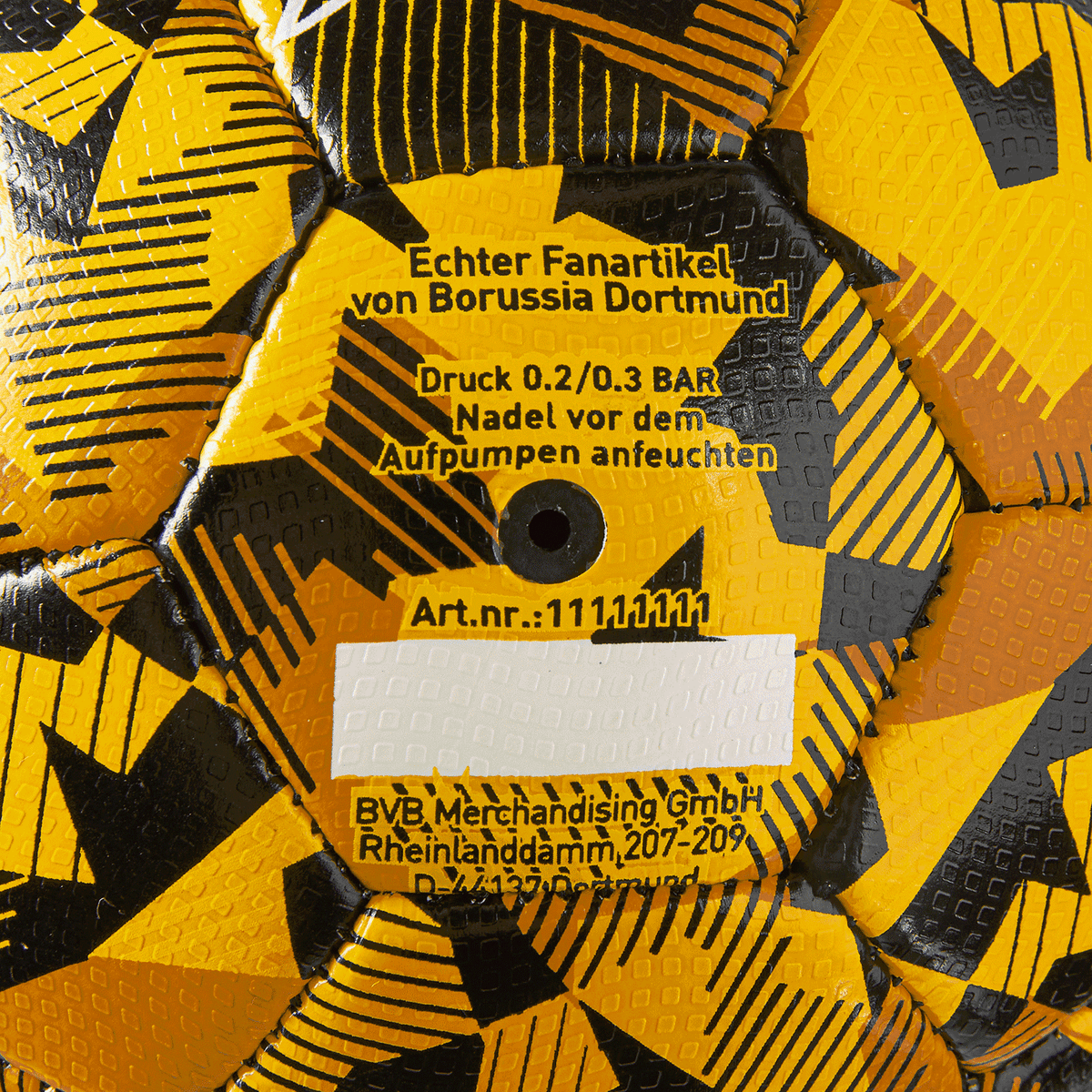 Offizieller BVB Ball Spirit in schwarzgelber Optik, Größe 1, ideal für Fans und Fußballliebhaber, mit Borussia Dortmund Branding.