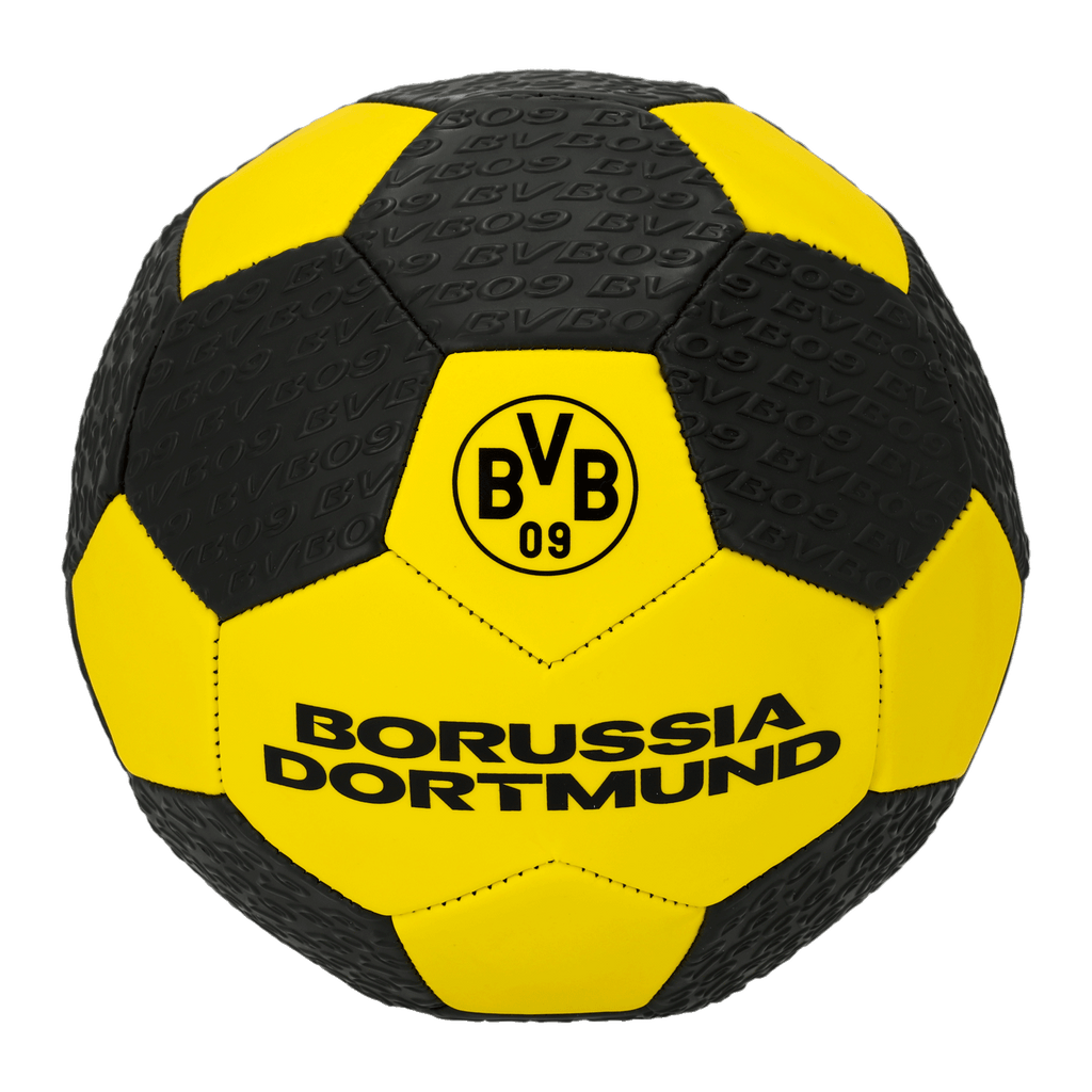 Black-and-yellow BVB soccer ball with the Borussia Dortmund logo and lettering, suitable for fans and soccer players, size 5