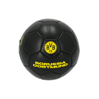 Mini-ballon de football noir du BVB, orné d'un logo BVB aux couleurs fluo et de l'inscription « Borussia Dortmund », idéal pour les supporters et les passionnés de football.