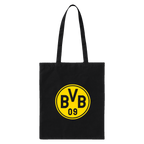 Sac de transport noir en coton du BVB, orné d'un grand logo jaune du club et de l'inscription noire « BVB 09 », idéal pour les supporters du Borussia Dortmund.