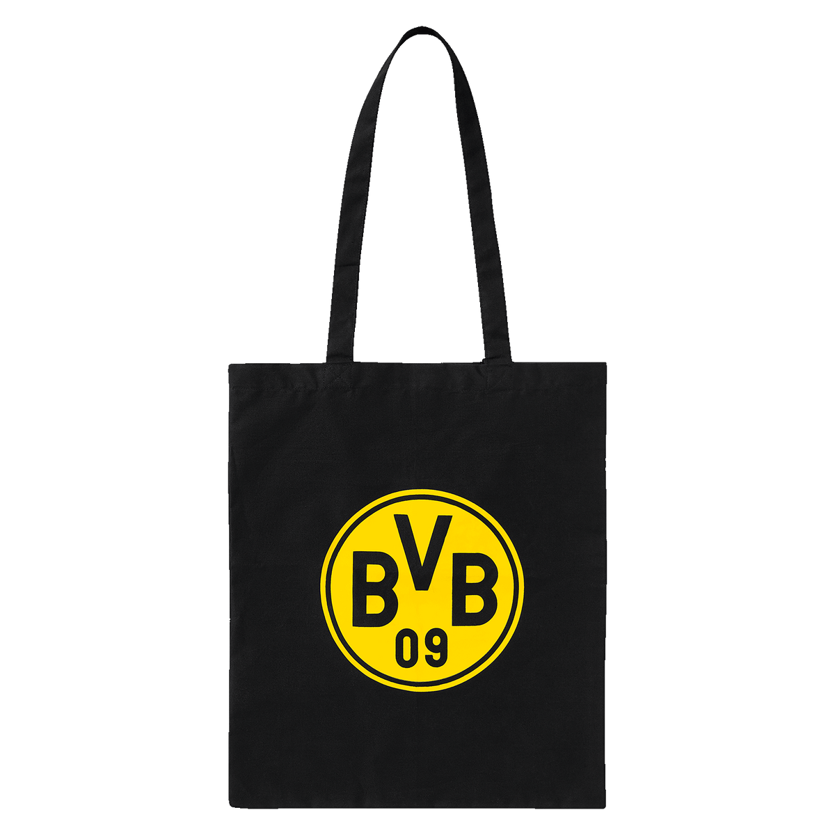黑色多特蒙德（BVB）纯棉购物袋，印有醒目的黄色俱乐部徽标和黑色“BVB 09”字样，是多特蒙德球迷的理想之选。