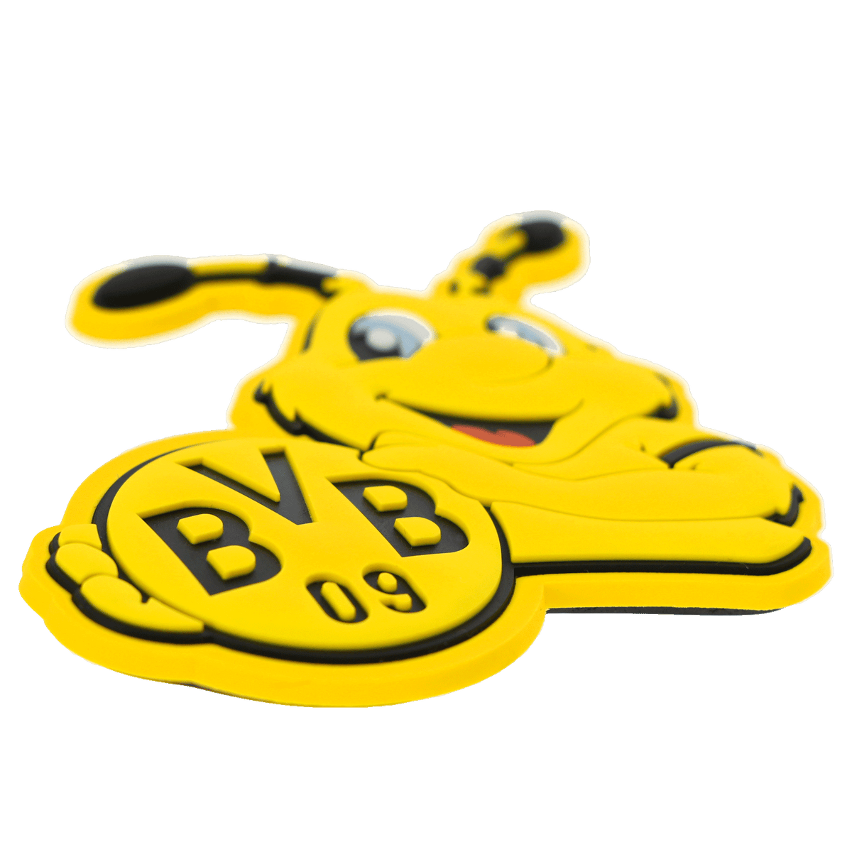 Aimant en forme d'abeille EMMA, la mascotte officielle du BVB, avec le logo du BVB et un motif noir et jaune. Un article incontournable pour les supporters du Borussia Dortmund.