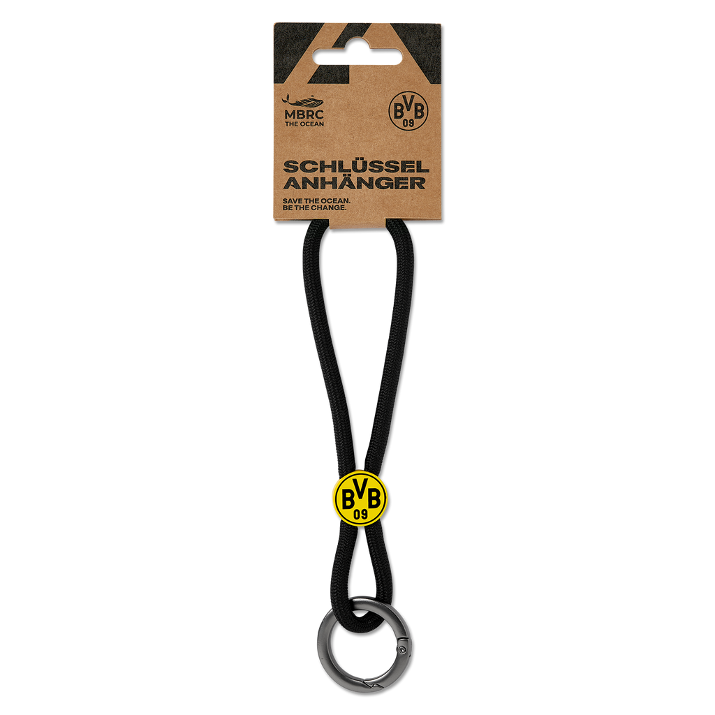 Porte-clés du Borussia Dortmund aux couleurs noir et jaune, fabriqué par MBRC à partir de matériaux durables, idéal comme article de supporters ou comme cadeau pour les fans du BVB.