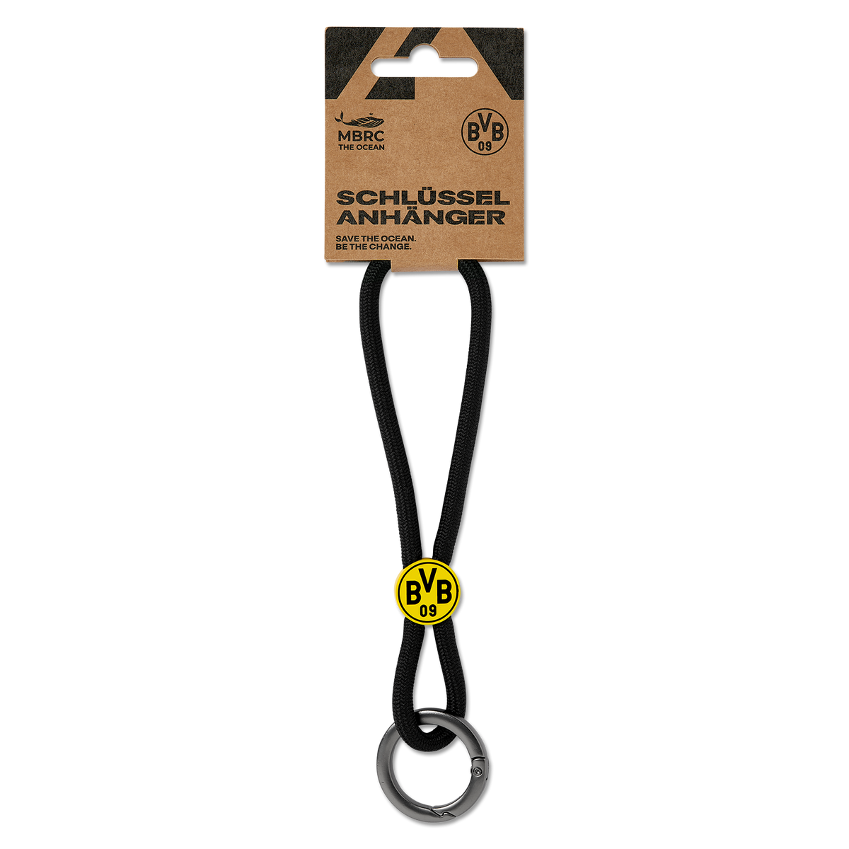 Porte-clés du Borussia Dortmund aux couleurs noir et jaune, fabriqué par MBRC à partir de matériaux durables, idéal comme article de supporters ou comme cadeau pour les fans du BVB.