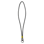 Lanière noire du BVB avec logo jaune du BVB et anneau métallique robuste, idéale comme accessoire tendance pour les fans.